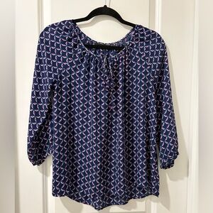 a.n.a Blue and Pink Patterned Women's Top